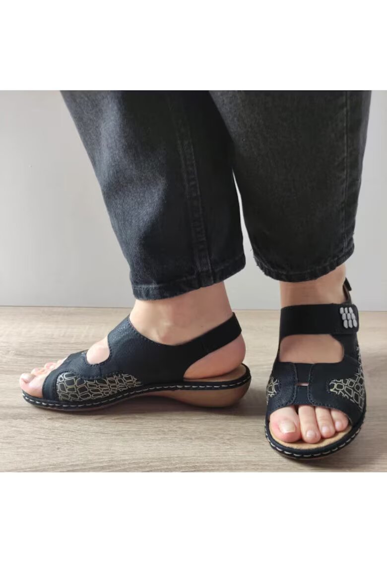 Rieker Sandale Casual Dama 65989-01 Negre - Negru -