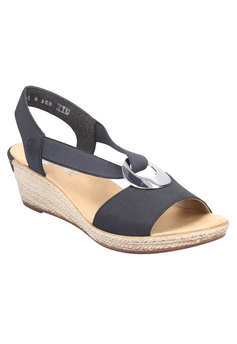 Rieker Sandale casual - dama - ANTISTRESS - 624H6-14 bleumarin - piele ecologica - platforma - Bleumarin