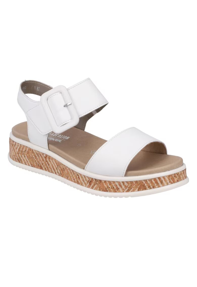 Rieker Sandale casual - dama - REVOLUTION - W0800-80 alb - piele ecologica - Alb