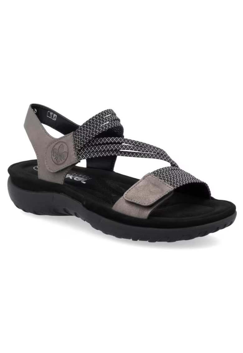 Rieker Sandale sportive de damă cu velcro în amestec negru 64870-42