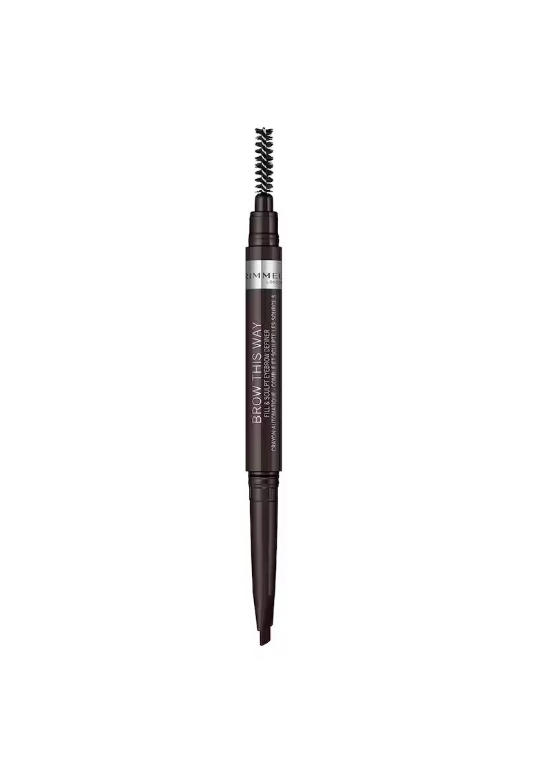 Rimmel Creion pentru sprancene automatic London 2-in-1 Brow this Way 003 Dark Brown - 0.4 g