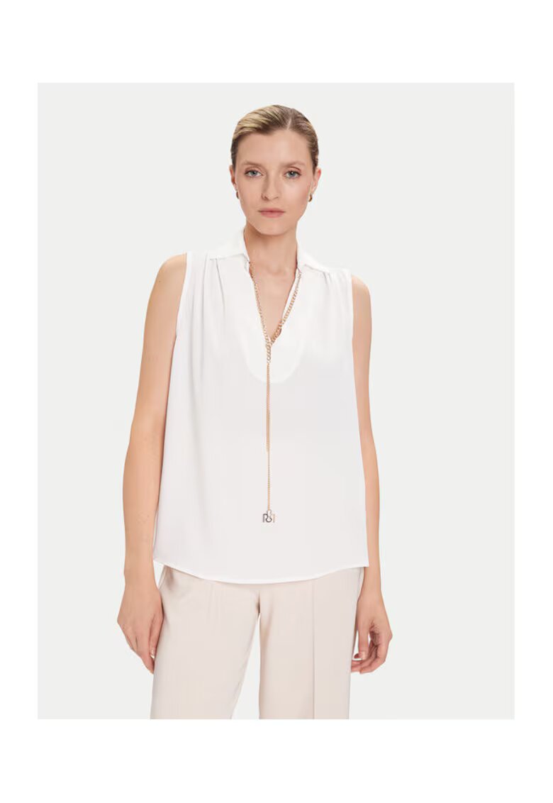 Rinascimento Bluza de dama - alb - material sintetic