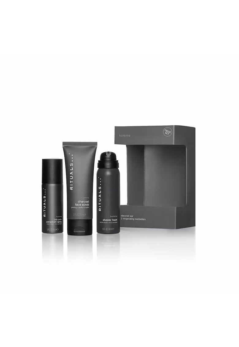Rituals Set Homme - spuma dus + antiperspirant + exfoliant fata cu carbune