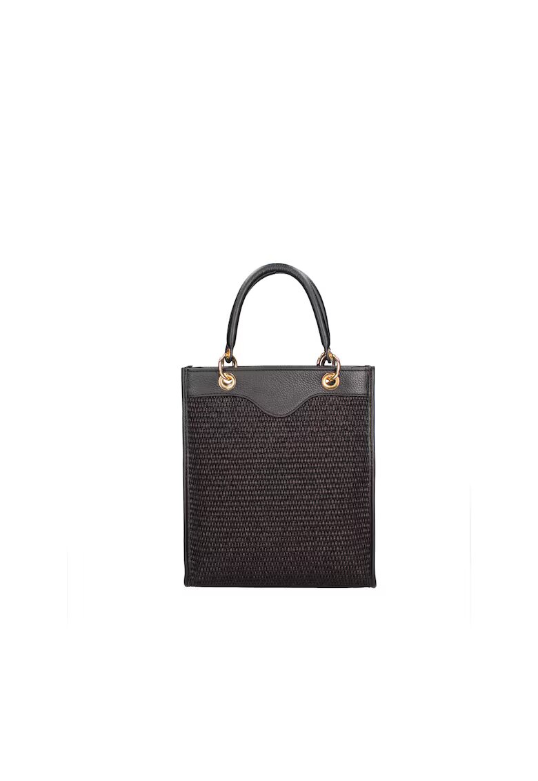 Roberta Rossi Geanta crossbody cu garnituri din piele - Negru