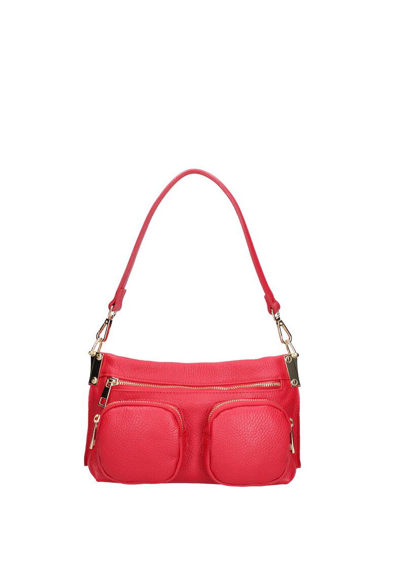 Roberta Rossi Geanta crossbody de piele cu buzunare multiple - Rosu