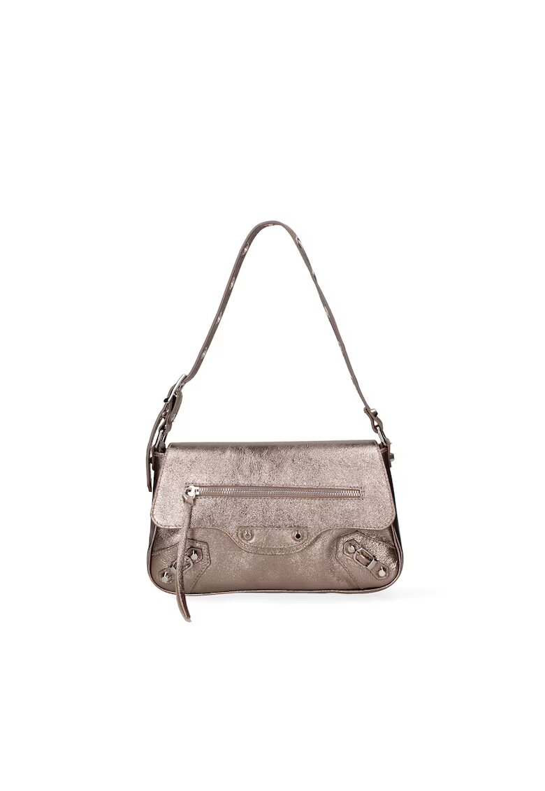 Roberta Rossi Geanta crossbody de piele cu tinte - Bronz