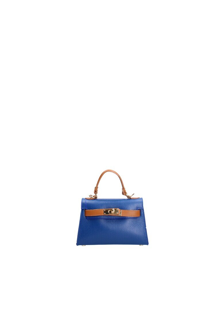 Roberta Rossi Geanta crossbody din piele - Albastru royal/Caramel