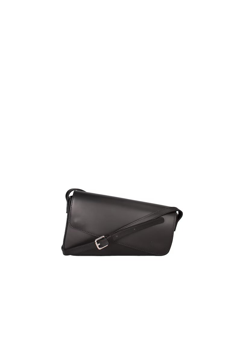 Roberta Rossi Geanta crossbody din piele cu clapa - Negru