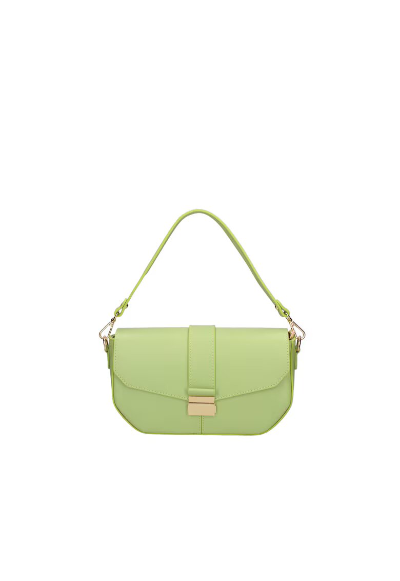 Roberta Rossi Geanta de piele cu maner si clapa - Verde lime