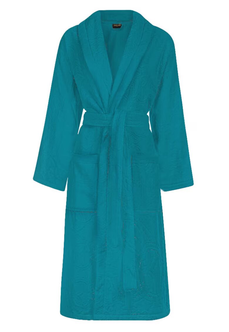Roberto Cavalli Halat de baie - Cappuccio - Bumbac - Albastru - L/XL