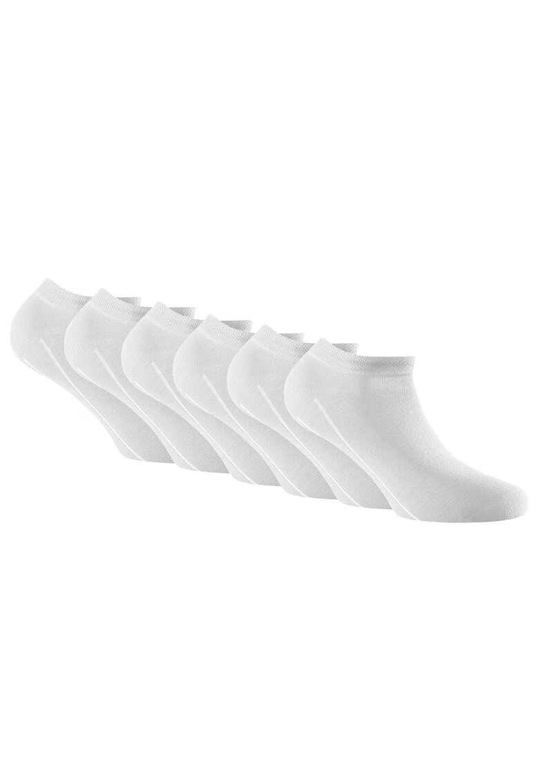 Rohner basic Rohner - Set de sosete pana la glezana - unisex - 6 perechi - Alb