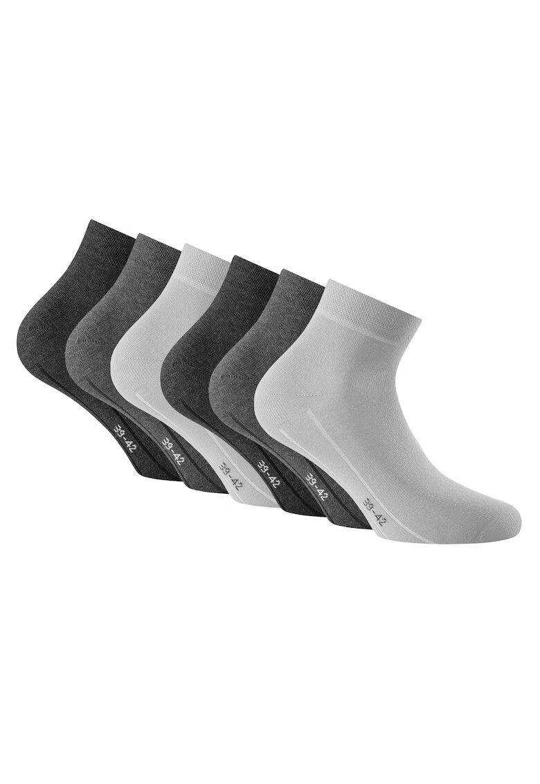 Rohner basic Rohner - Set de sosete pana la glezana - unisex - 6 perechi - Gri