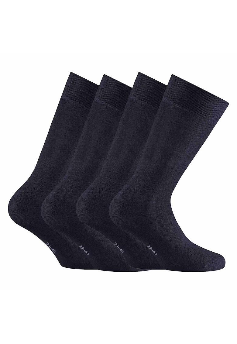 Rohner basic Set de sosete lungi - 4 perechi - Bleumarin