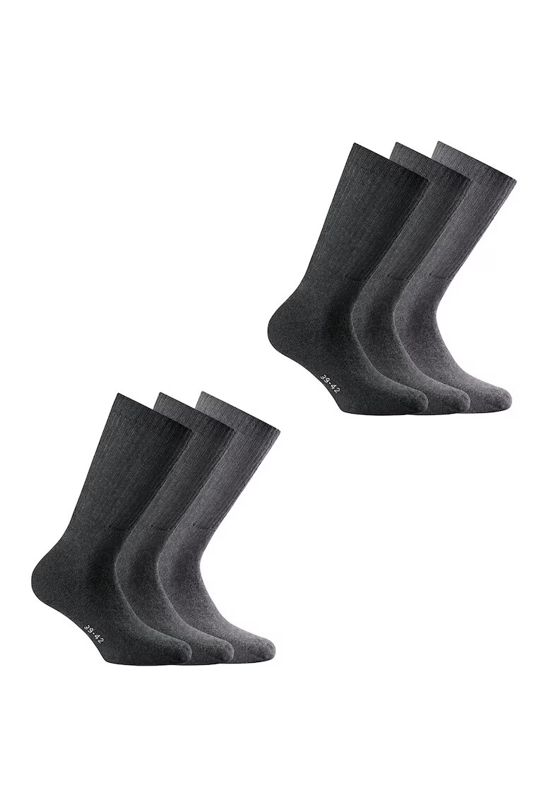 Rohner basic Set de sosete lungi unisex - 6 perechi - Gri/Gri deschis/Gri inchis