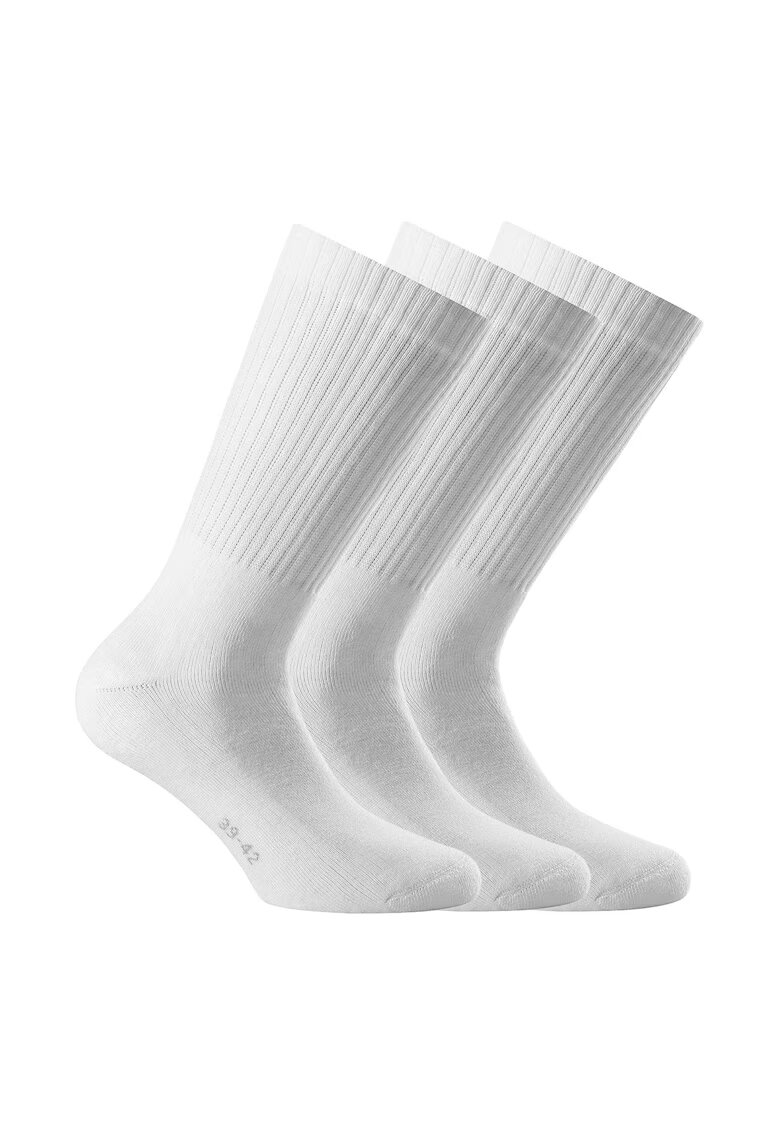 Rohner basic Set de sosete unisex lungi - 3 perechi - Alb