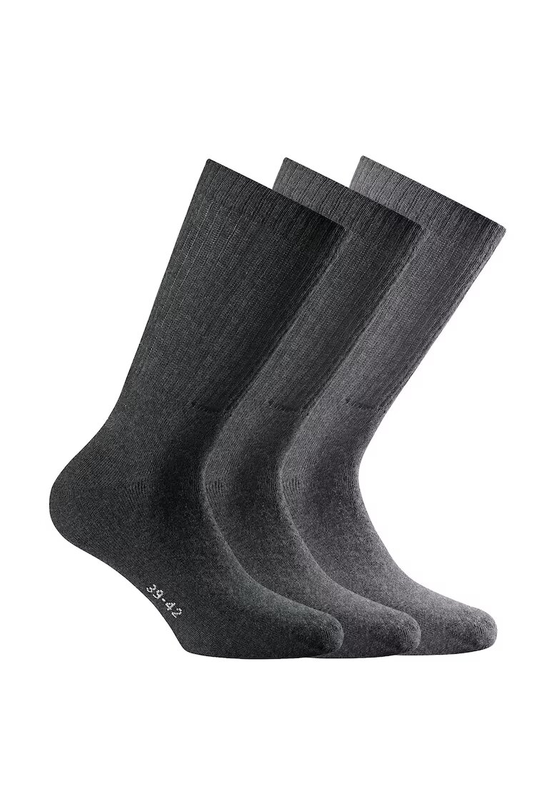 Rohner basic Set de sosete unisex lungi - 3 perechi - Gri/Gri deschis/Gri inchis