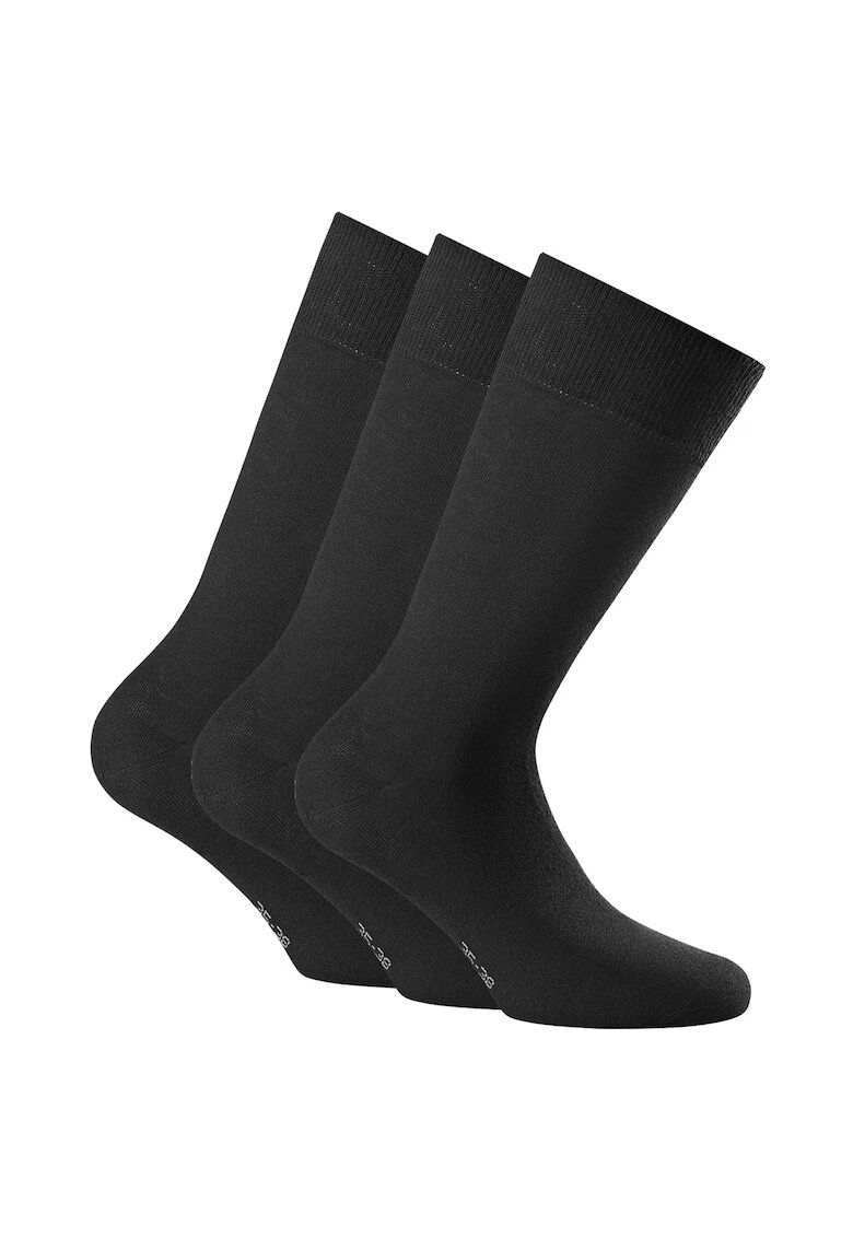 Rohner basic Set de sosete unisex lungi - 3 perechi - Negru