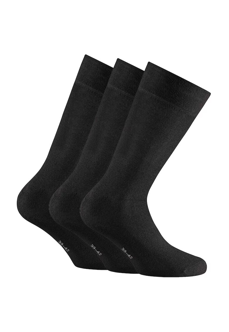 Rohner basic Set de sosete unisex lungi - 3 perechi - Negru