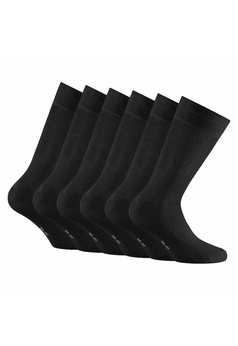 Rohner basic Set de sosete unisex lungi uni 14345 - 3 perechi - Negru