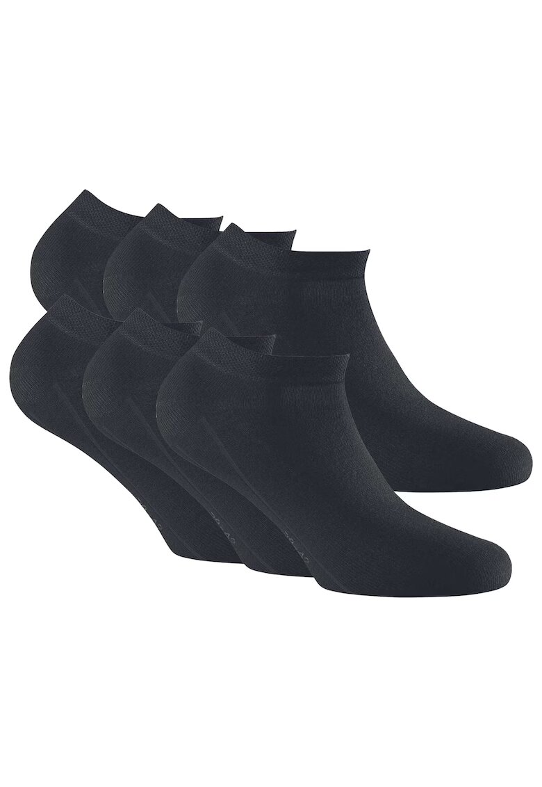 Rohner basic Set de sosete unisex pana la glezna 14347 - 6 perechi - Negru