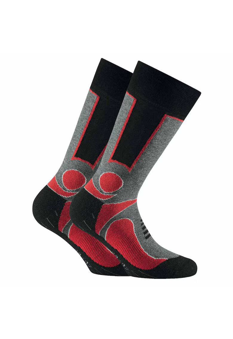 Rohner basic Set de sosete unisex pentru trekking - 2 perechi - Rosu