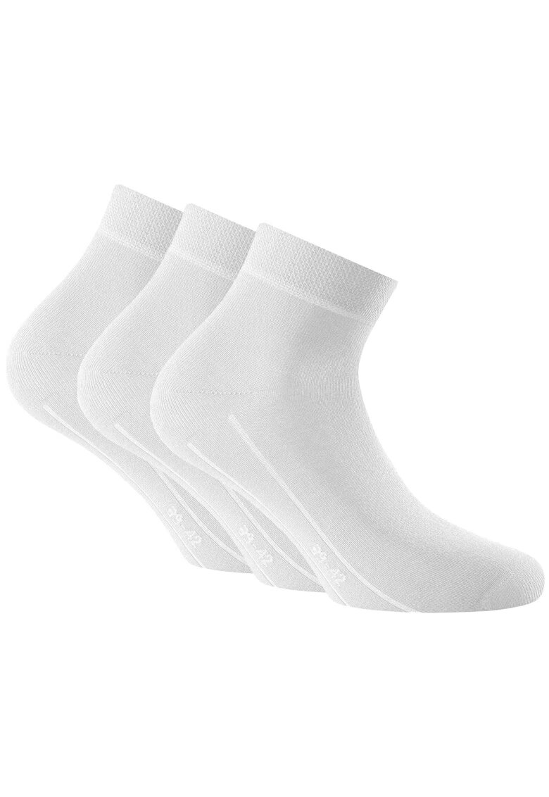 Rohner basic Set de sosete unisex scurte - 3 perechi - Alb