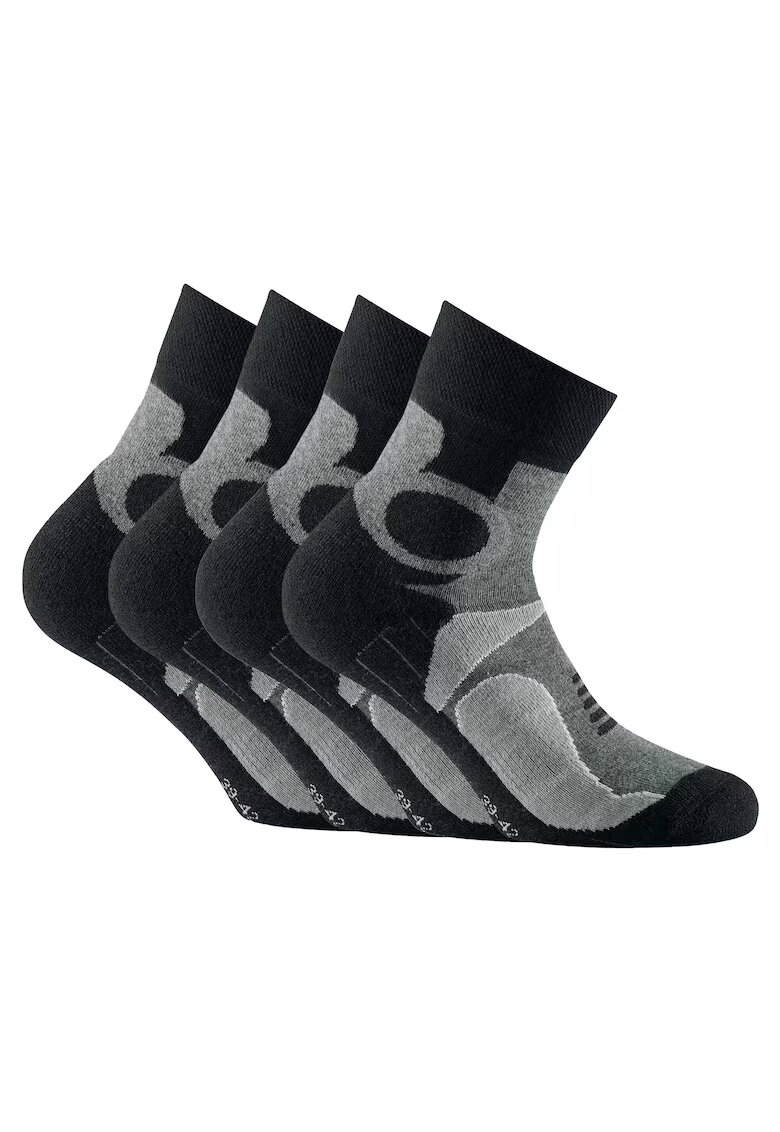 Rohner basic Set de sosete unisex scurte - 4 perechi - Gri