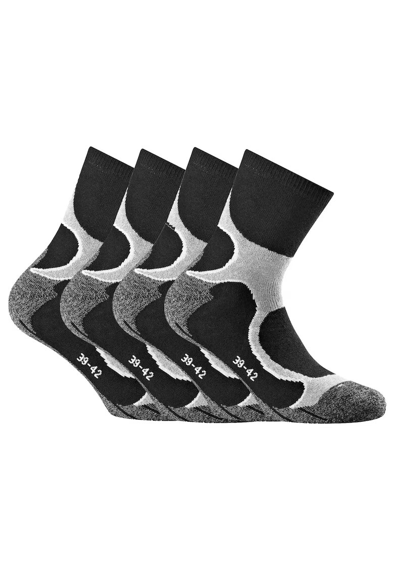 Rohner basic Set de sosete unisex scurte - 4 perechi - Gri