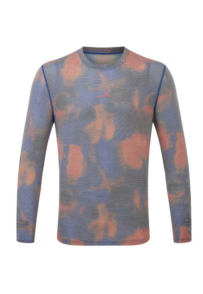 Ronhill Bluza alergare barbati Tech Golden Hour FW 2024 - Portocaliu/Albastru