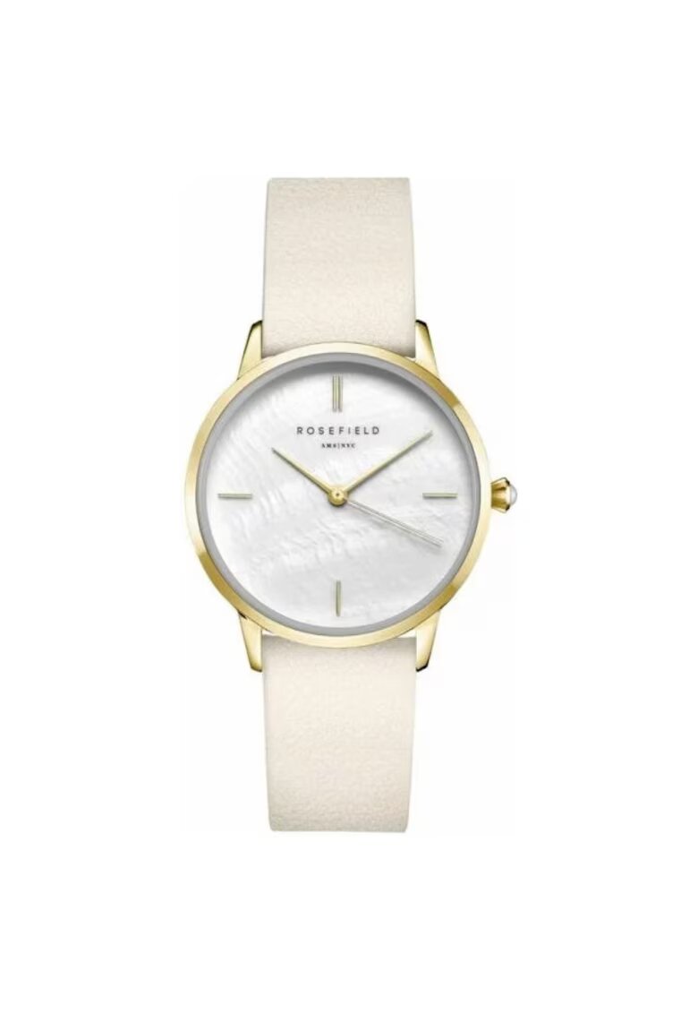 Rosefield Ceas dama Pearl Edit - Alama/Placat cu aur/Piele ecologica - 36 mm - Multicolor