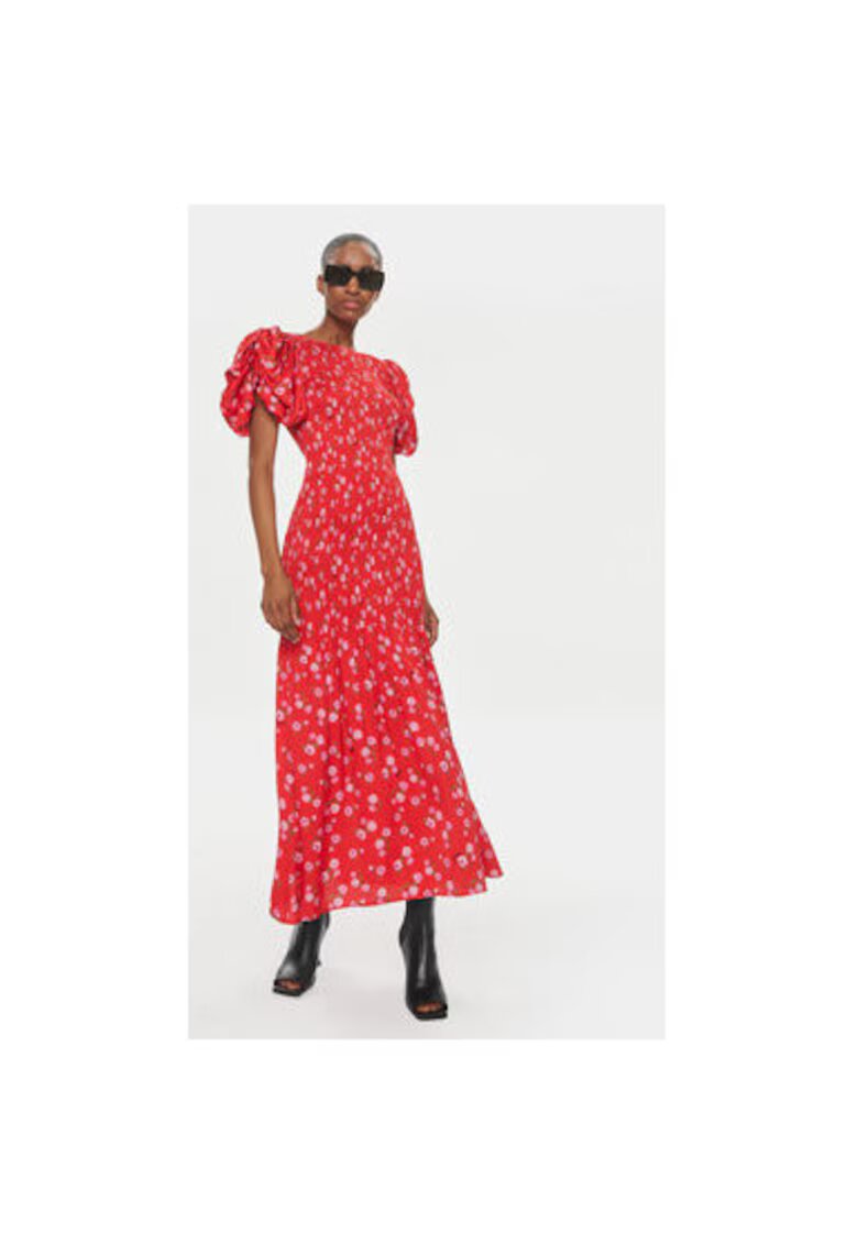 ROTATE Rochie dama - 304120121 - Viscoza - Negru - Rosu