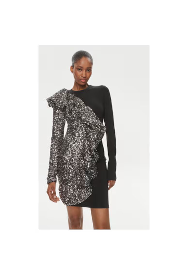 ROTATE Rochie dama Viscoza/Poliamida - Negru - Negru