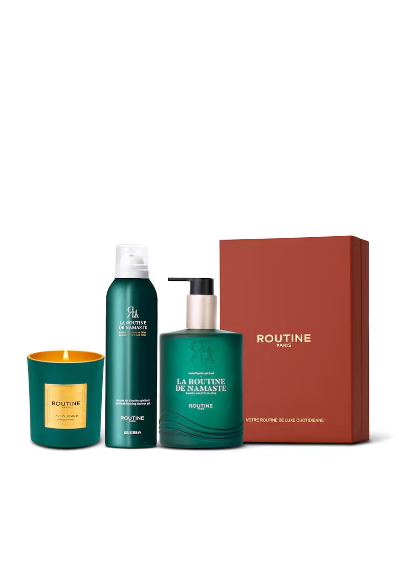 Routine Paris Set Cadou la Routine de Namaste - Clasic: Spuma de dus 200 ml + Sapun de maini 300 ml + Lumanare clasica 165 g