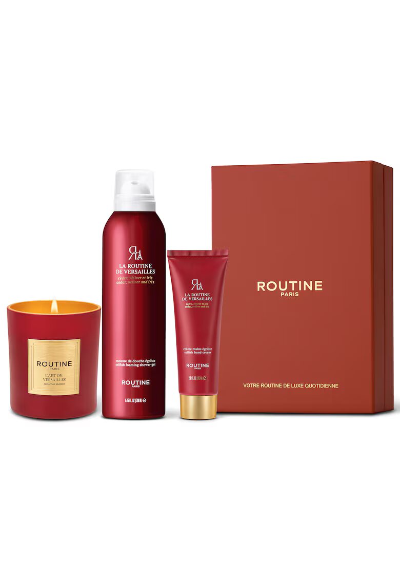 Routine Paris Set Cadou la Routine de Versailles - : Spuma de dus 200 ml + Crema de maini 75 ml + Lumanare clasica 165 g