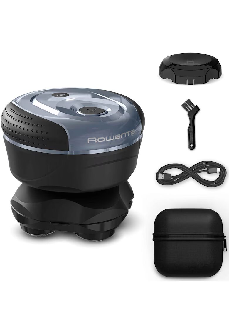 Rowenta Aparat de ras pentru cap Head Shaver - pana la 80 minute autonomie - 7300 RPM - 5 capete flexibile cu invelis din titan - precizie de 0.1 mm - tehnologia GentleSkin - Wet & Dry - husa inclusa - negru & albastru