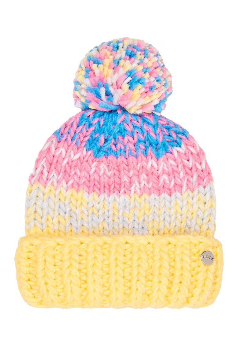 Roxy Caciula tricotata cu model colorblock Teenie - Galben/Roz/Albastru