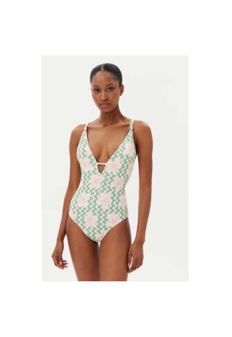 Roxy Costum de baie dama ERJX103713 - Nylon/Elastan - Bej/Verde - Verde/Bej