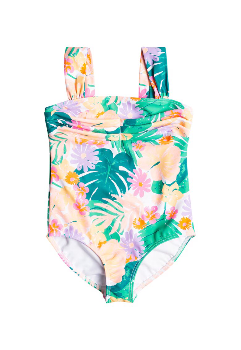 Roxy Costum de baie intreg cu fronseuri Paradisiac - Verde/Piersica
