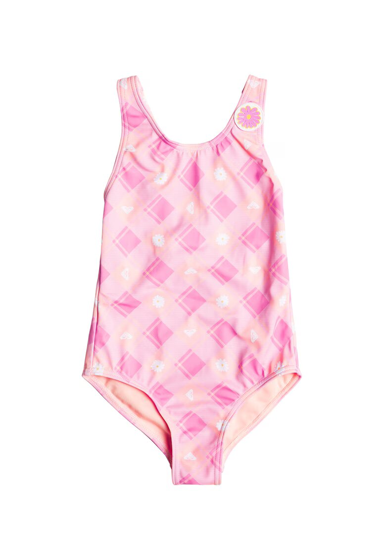 Roxy Costum de baie intreg - cu imprimeu Flower Plaid - Roz deschis