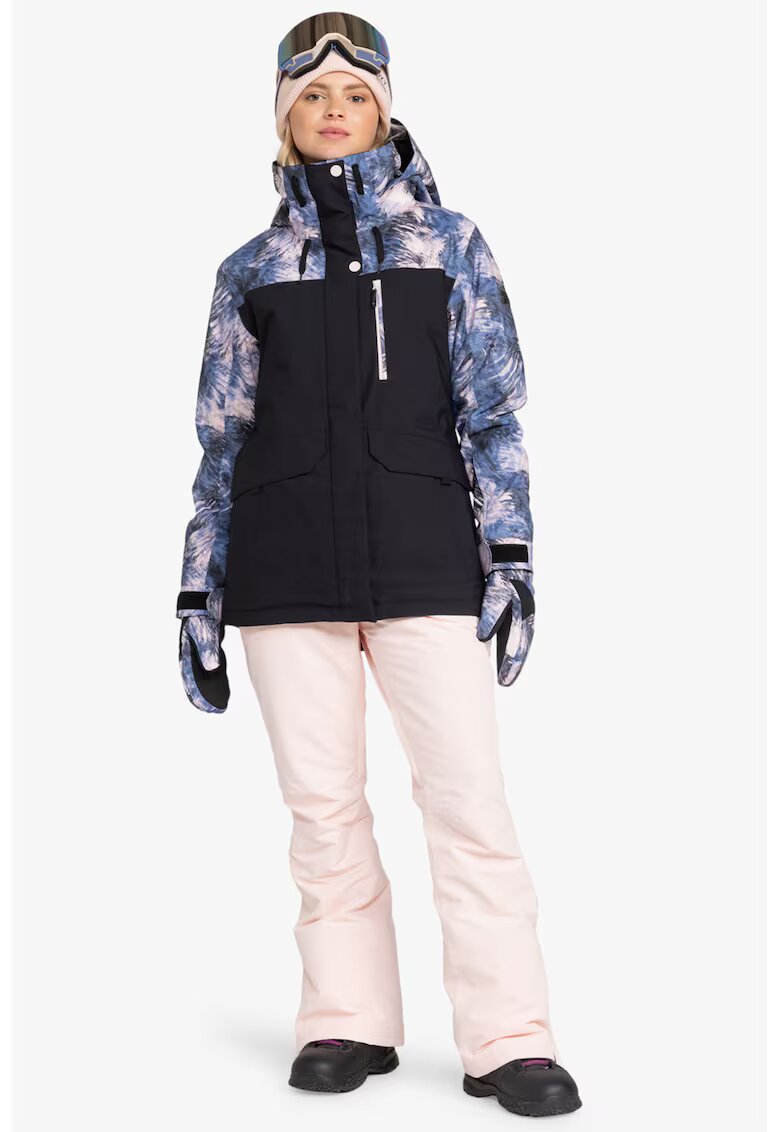 Roxy Geaca cu gluga si buzunare - pentru schi - Negru/Alb optic/Albastru indigo