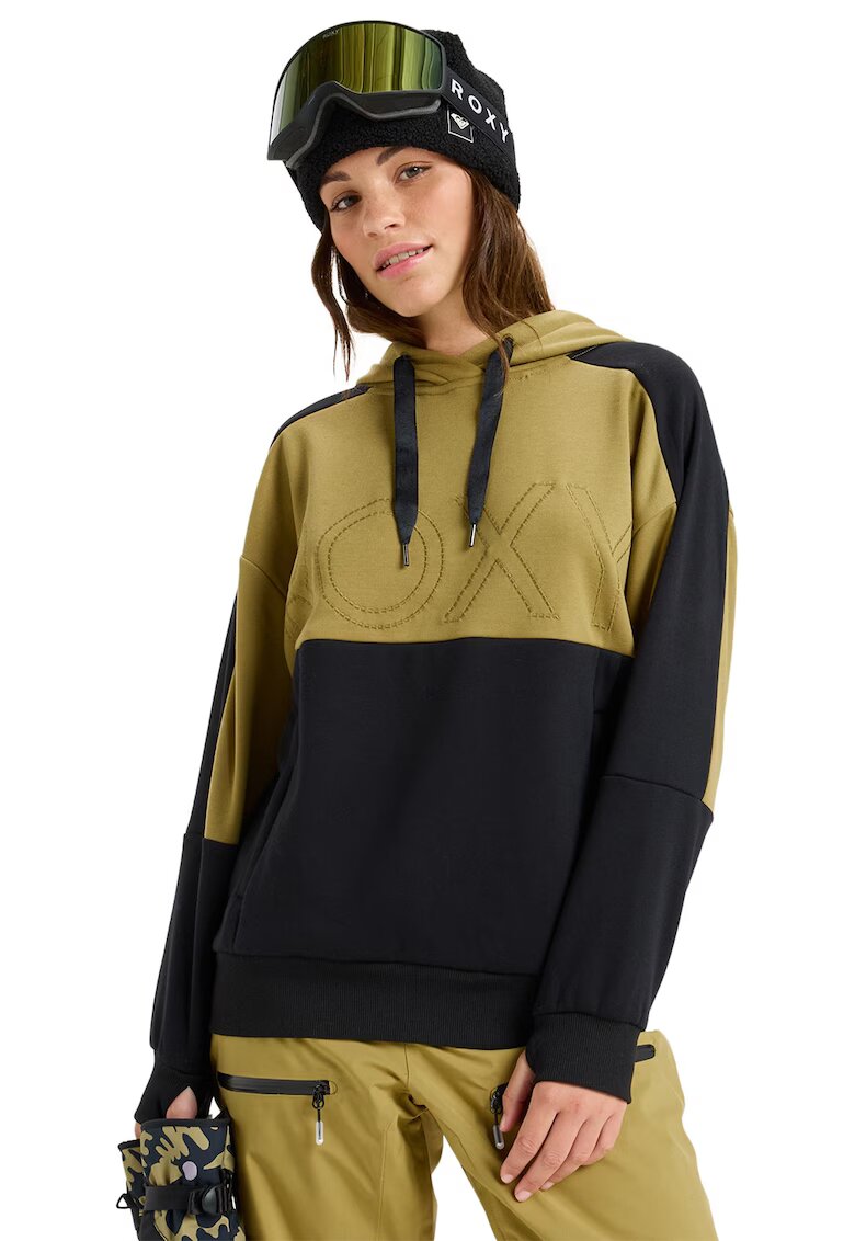 Roxy Hanorac cu slituri pentru degetele mari pentru ski Liberty - Negru/Galben mustar
