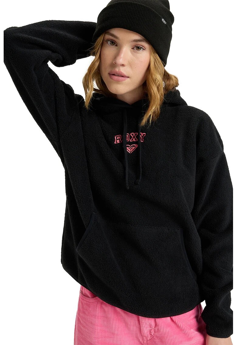 Roxy Hanorac din material fleece cu buzunar kangaroo Cool Calling - Negru