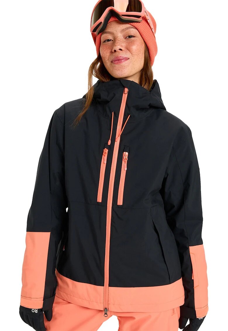 Roxy Jacheta cu gluga pentru ski Upwards - Negru/Portocaliu