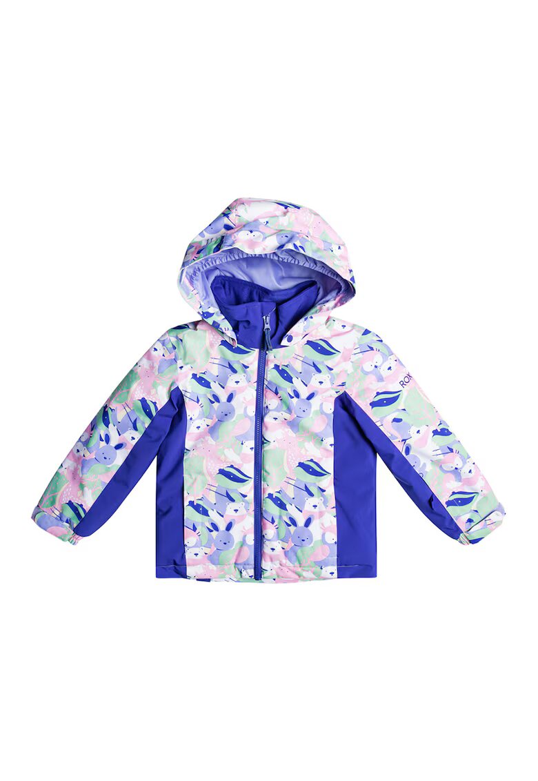Roxy Jacheta impermeabila cu gluga - pentru schi - Verde/Albastru royal/Roz