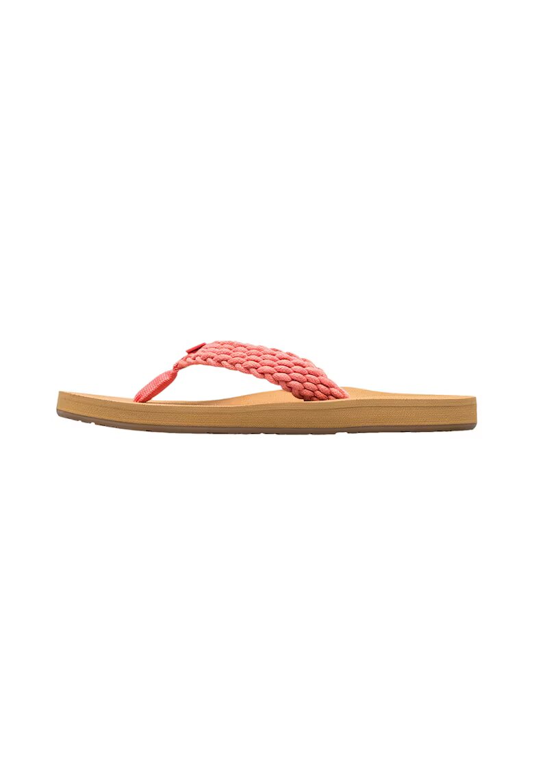 Roxy Papuci flip-flop cu aspect impletit Porto - Roz somon