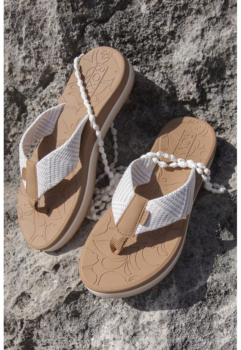 Roxy Papuci flip-flop cu dungi Colbee - Alb