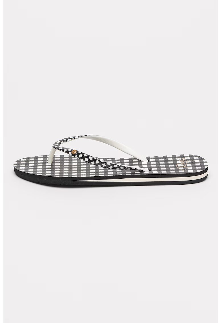 Roxy Papuci flip-flop cu talpa cu imprimeu Portofino - Negru/Alb murdar