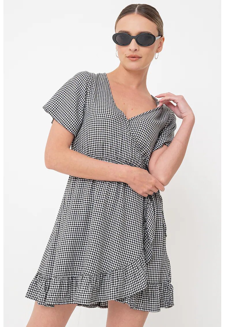 Roxy Rochie petrecuta cu model in carouri Zenith - Alb/Negru