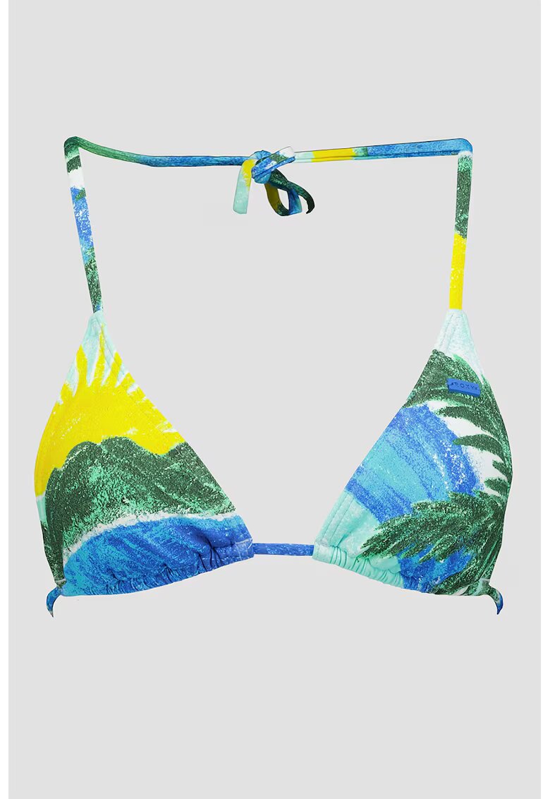 Roxy Sutien de baie cu burete si imprimeu - Verde/Galben/Albastru royal