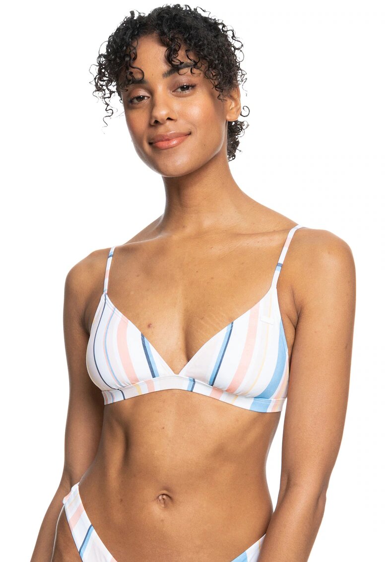 Roxy Sutien triunghiular de baie - cu dungi Classics - Alb/Piersica/Albastru